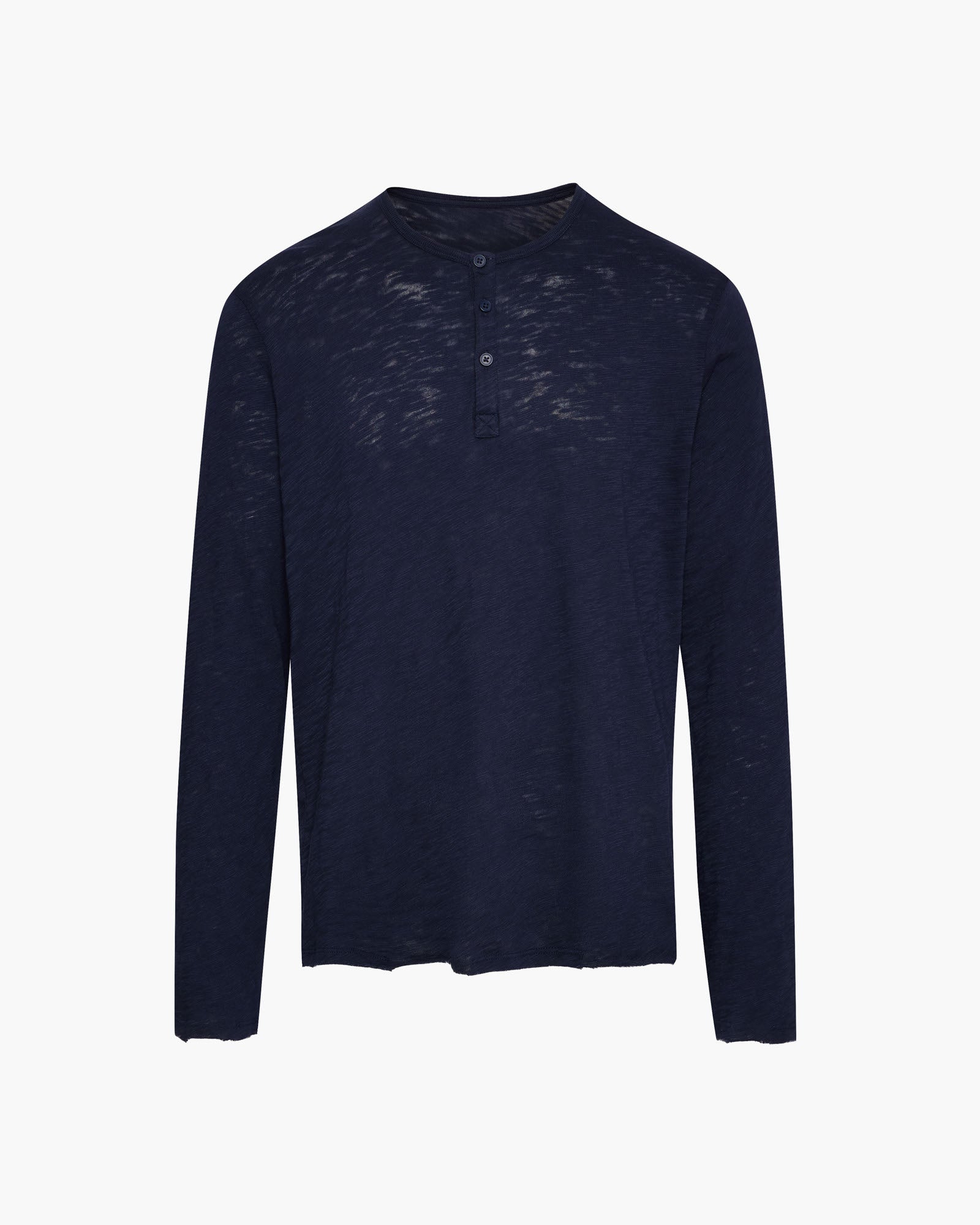 Slub Jersey Destroyed Wash Henley - Midnight - Image 6