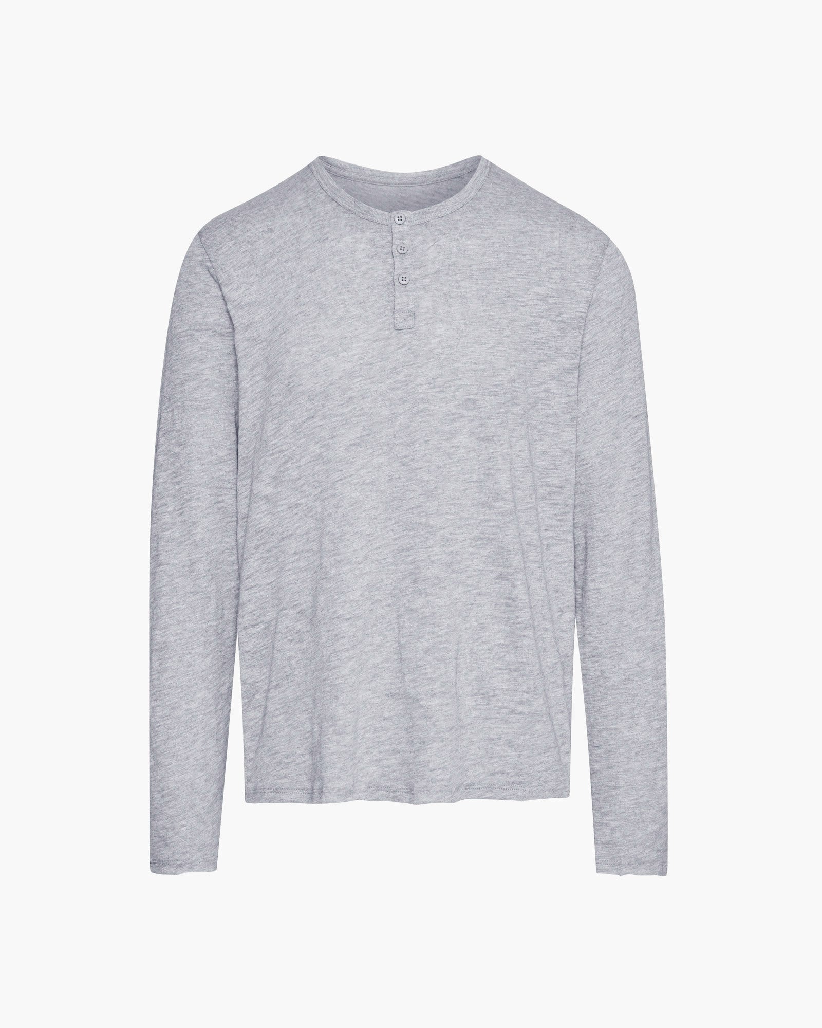 Slub Jersey Destroyed Wash Henley - Heather Grey - Image 7
