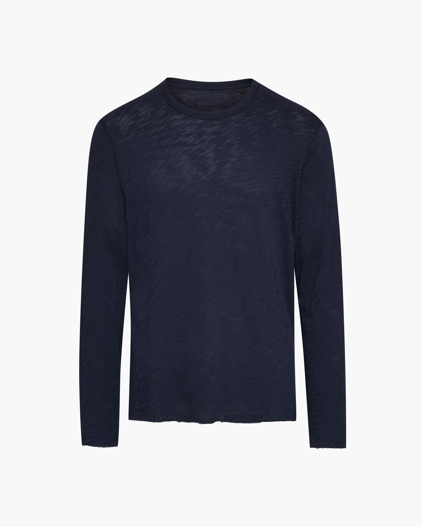 Slub Jersey Long Sleeve Destroyed Wash Tee - Midnight - Image 6