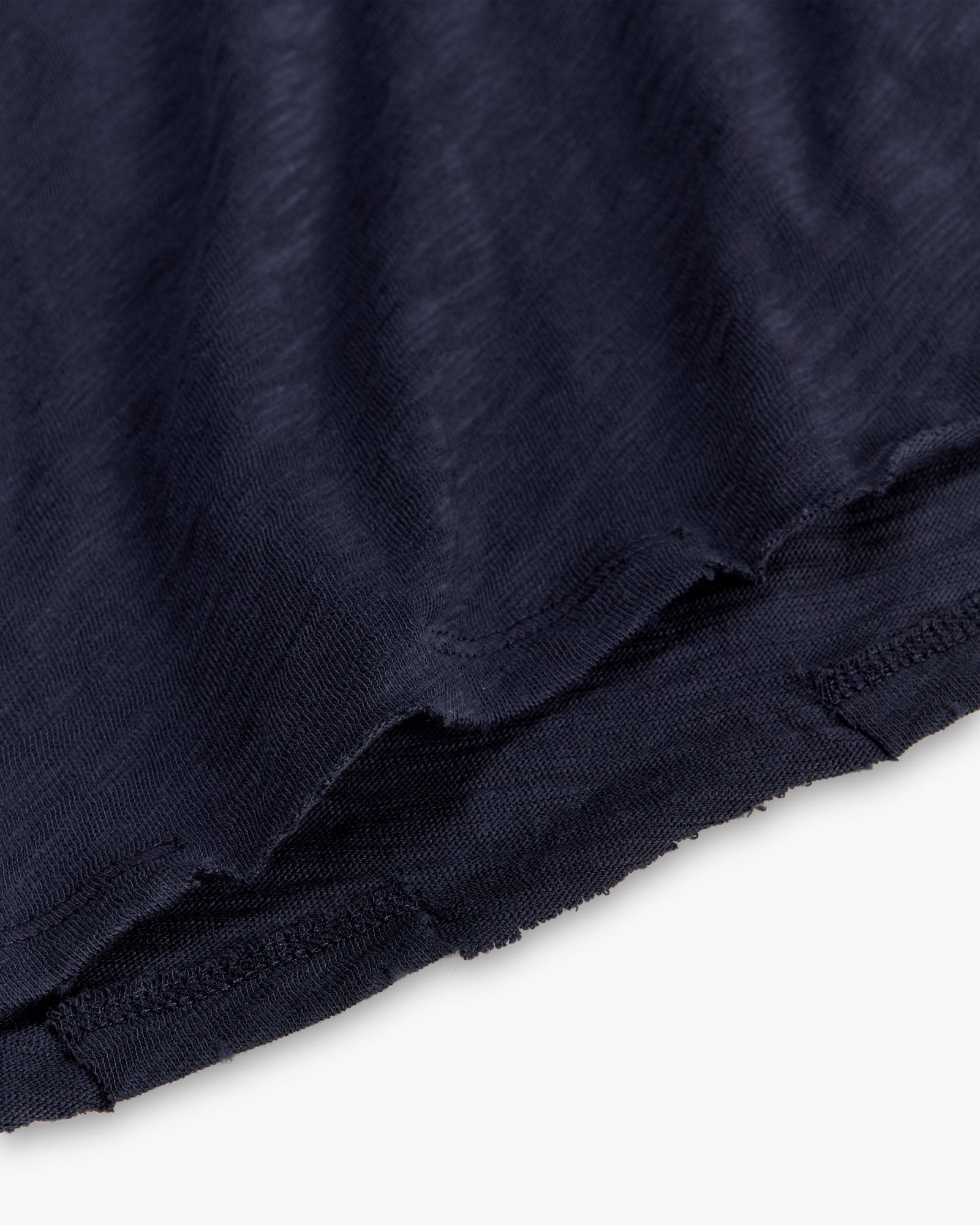 Slub Jersey Long Sleeve Destroyed Wash Tee - Midnight - Image 7