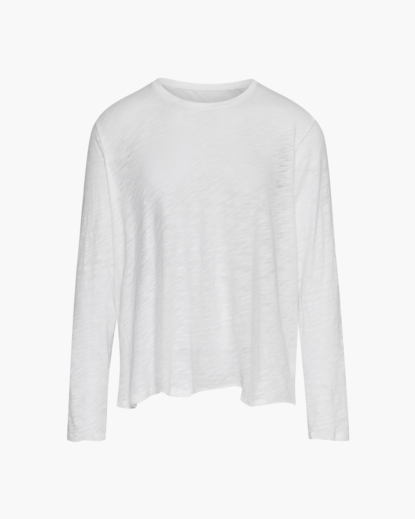 Slub Jersey Long Sleeve Destroyed Wash Tee - White - Image 6