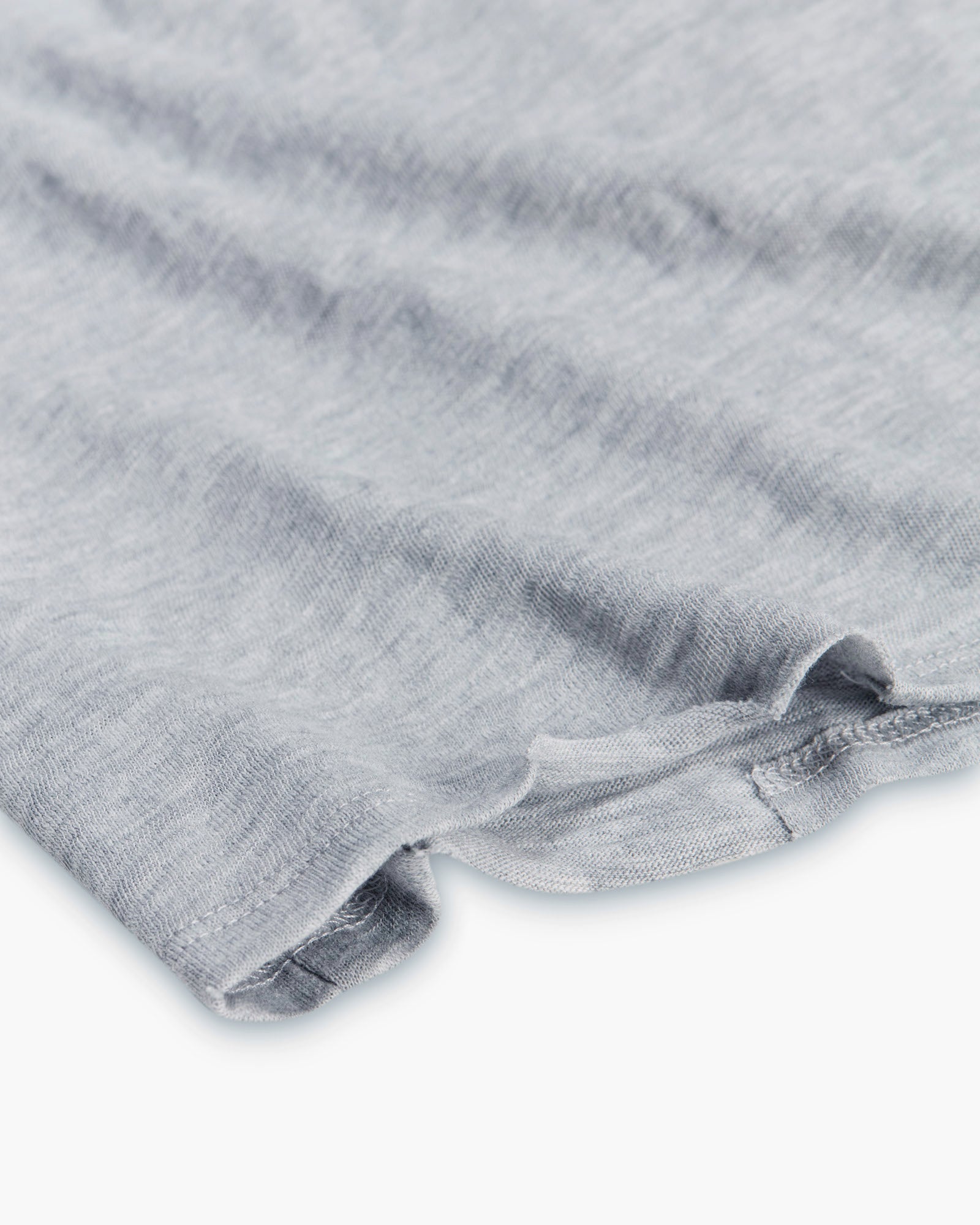 Slub Jersey Long Sleeve Destroyed Wash Tee - Heather Grey - Image 8