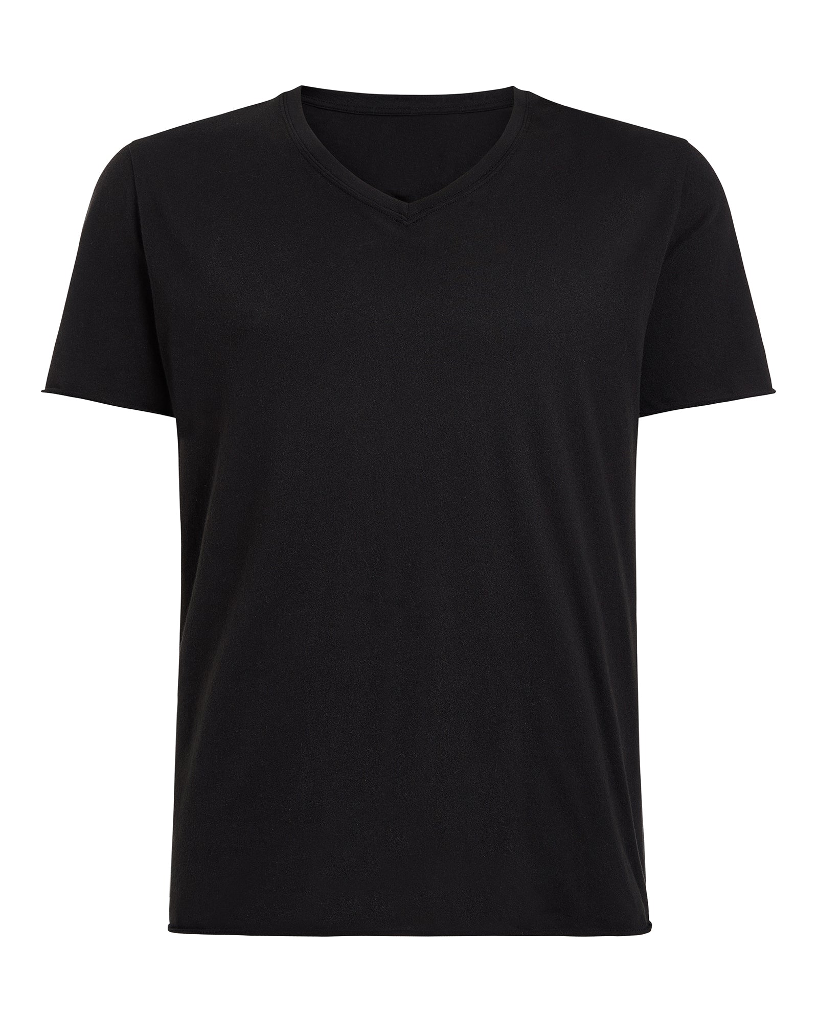Vintage Jersey Cut Off V-Neck Tee - Black - Image 4