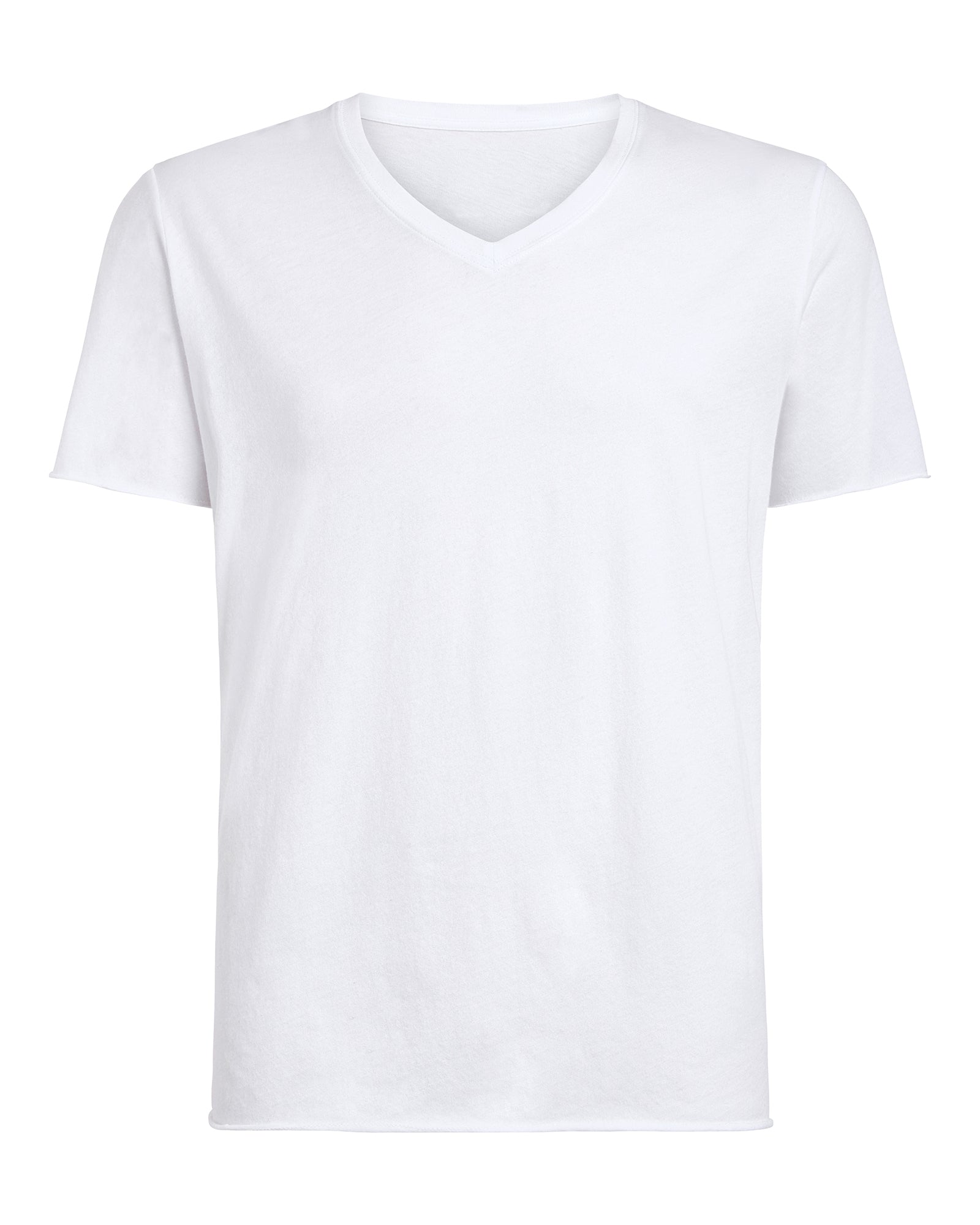 Vintage Jersey Cut Off V-Neck Tee - White - Image 4