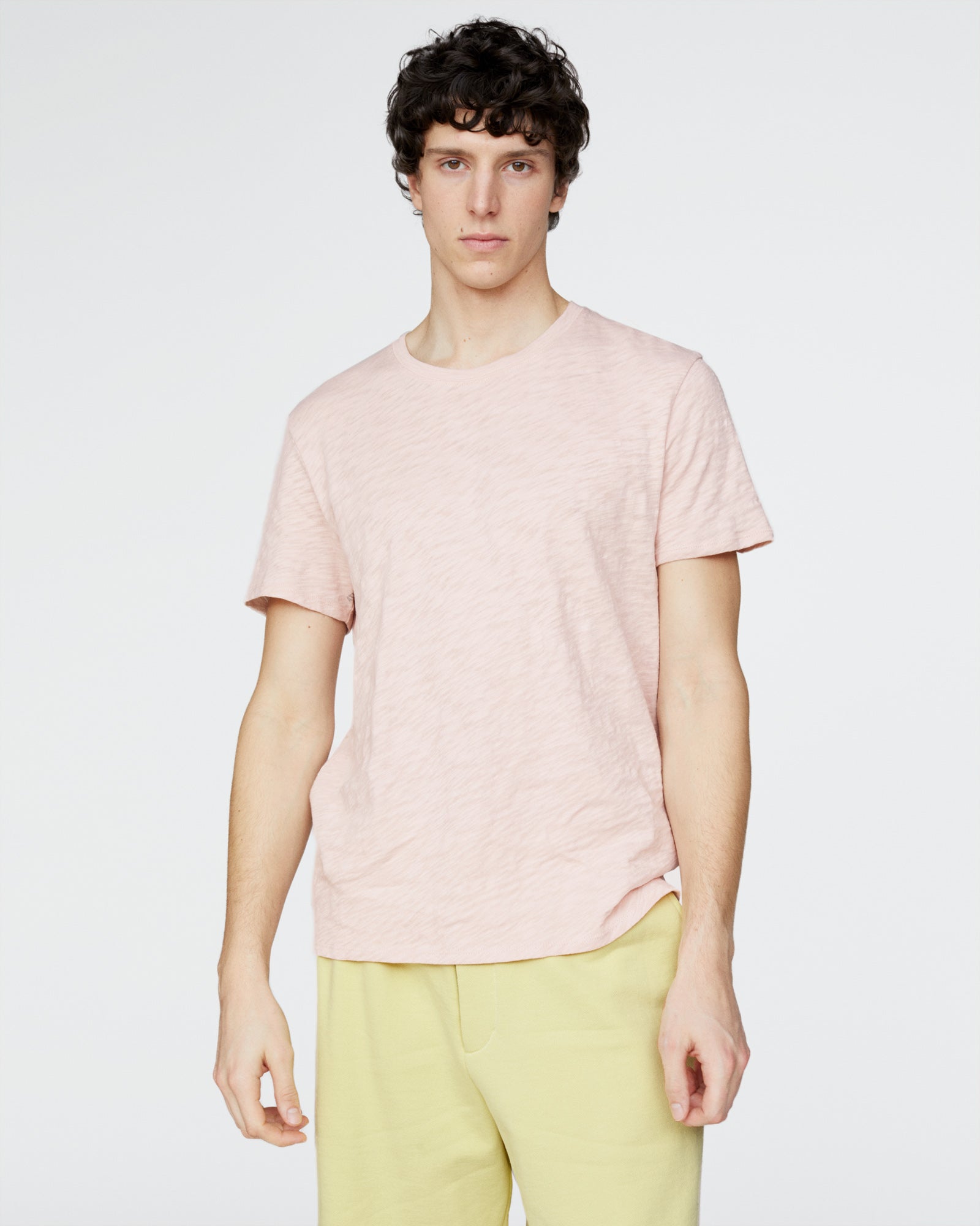 Slub Jersey Crew Neck Tee - Faded Rose