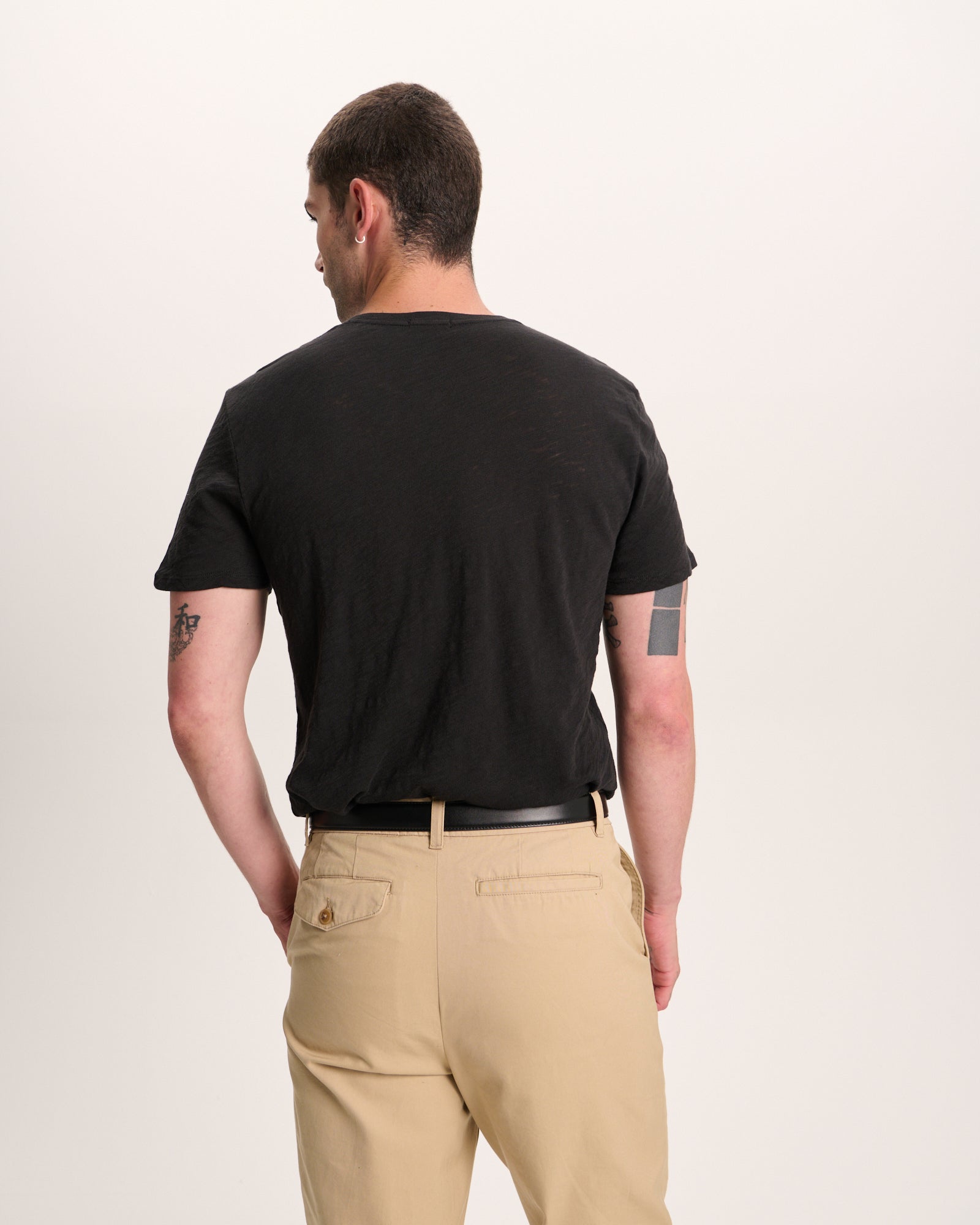 Slub Jersey Crew Neck Tee - Black - Image 6