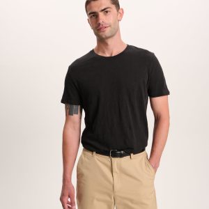 Slub Jersey Crew Neck Tee - Black