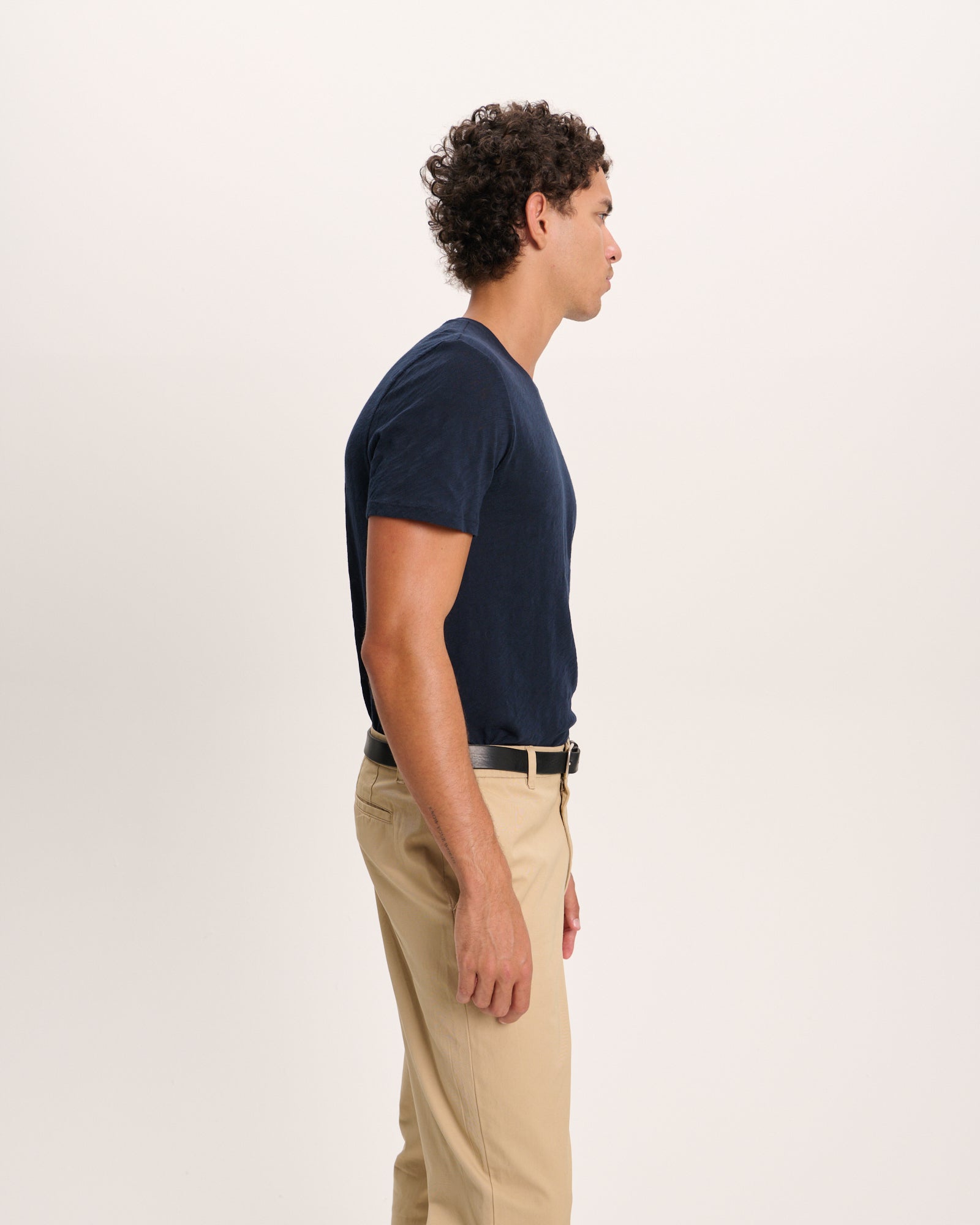 Slub Jersey Crew Neck Tee - Midnight - Image 3