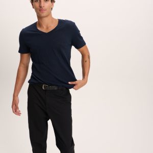 Slub Jersey V-Neck Tee - Midnight