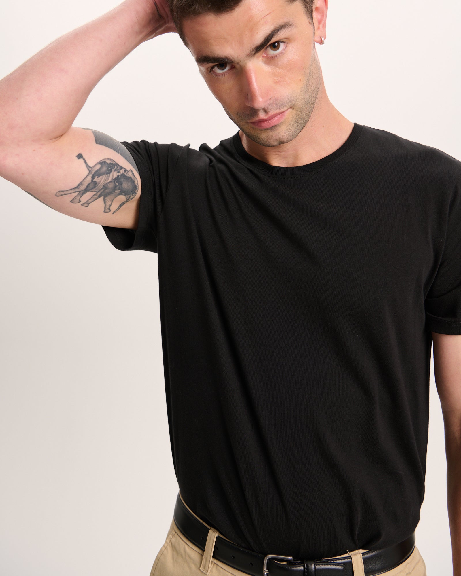 Classic Jersey Crew Neck Tee - Black - Image 3