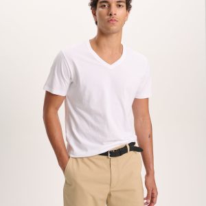 Classic Jersey V-Neck Tee - White
