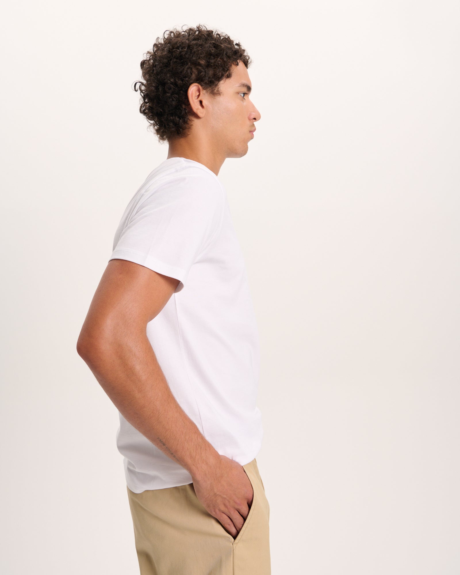 Classic Jersey V-Neck Tee - White - Image 2