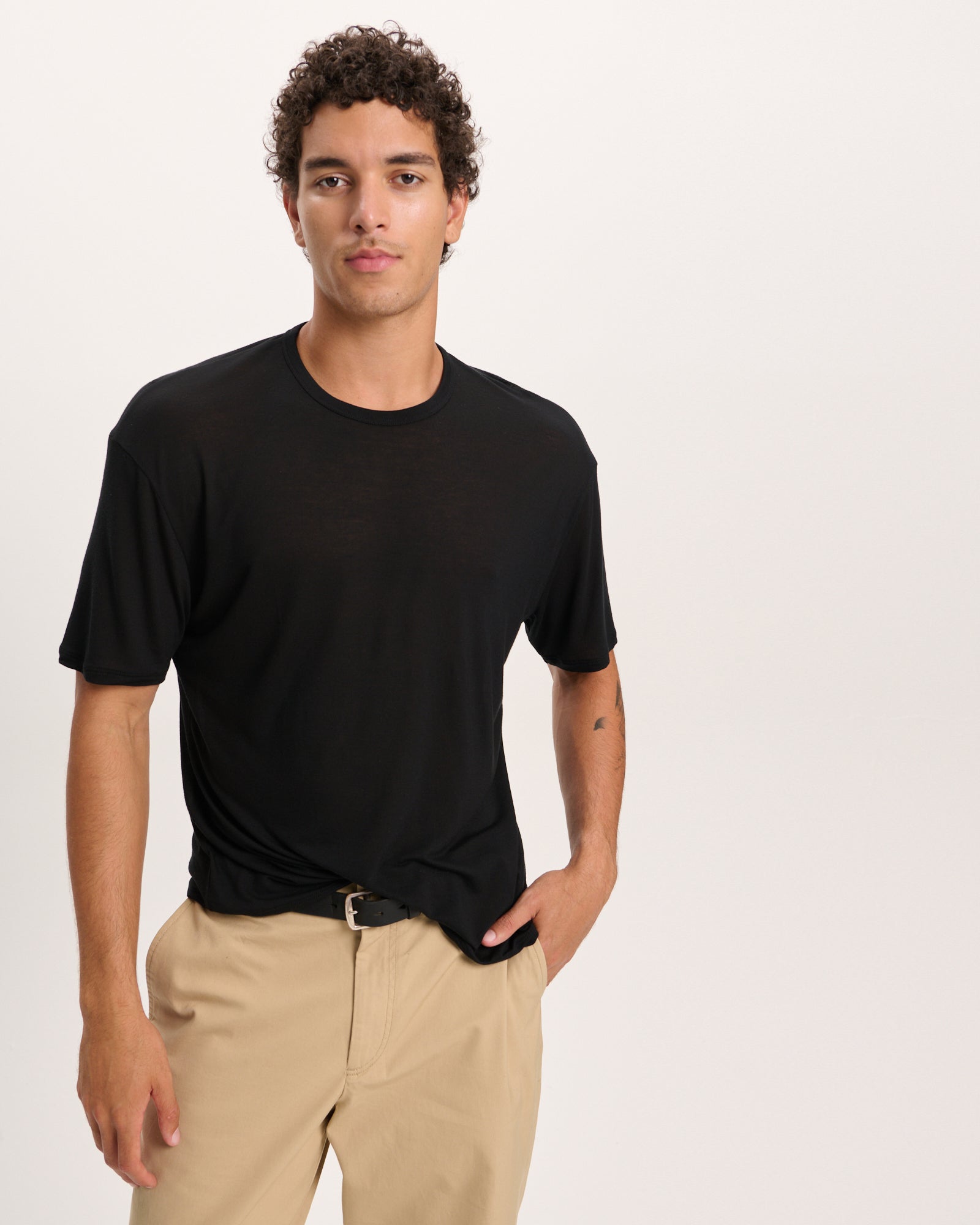 Modal Jersey Crew Neck Tee - Black