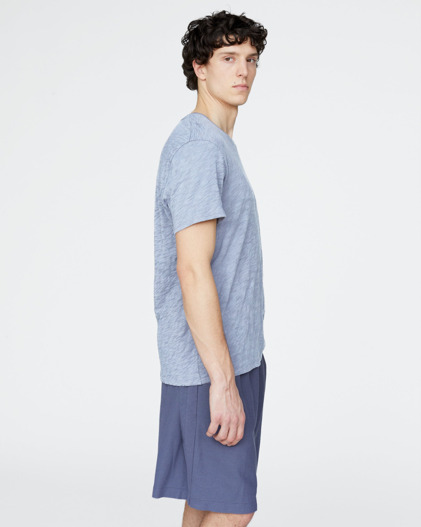 Slub Jersey Crew Neck Tee - Cool Water - Image 3