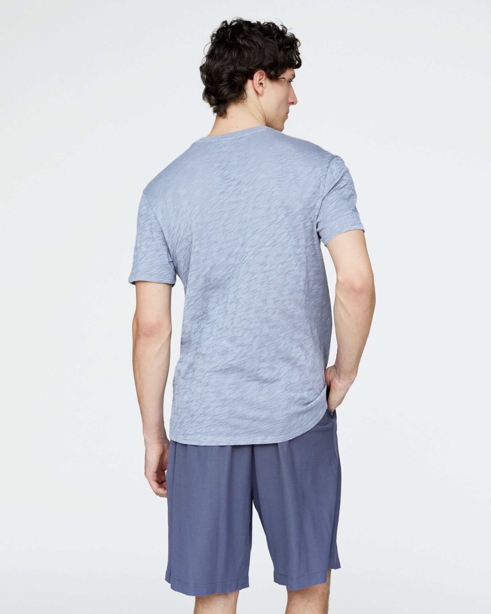 Slub Jersey Crew Neck Tee - Cool Water - Image 4