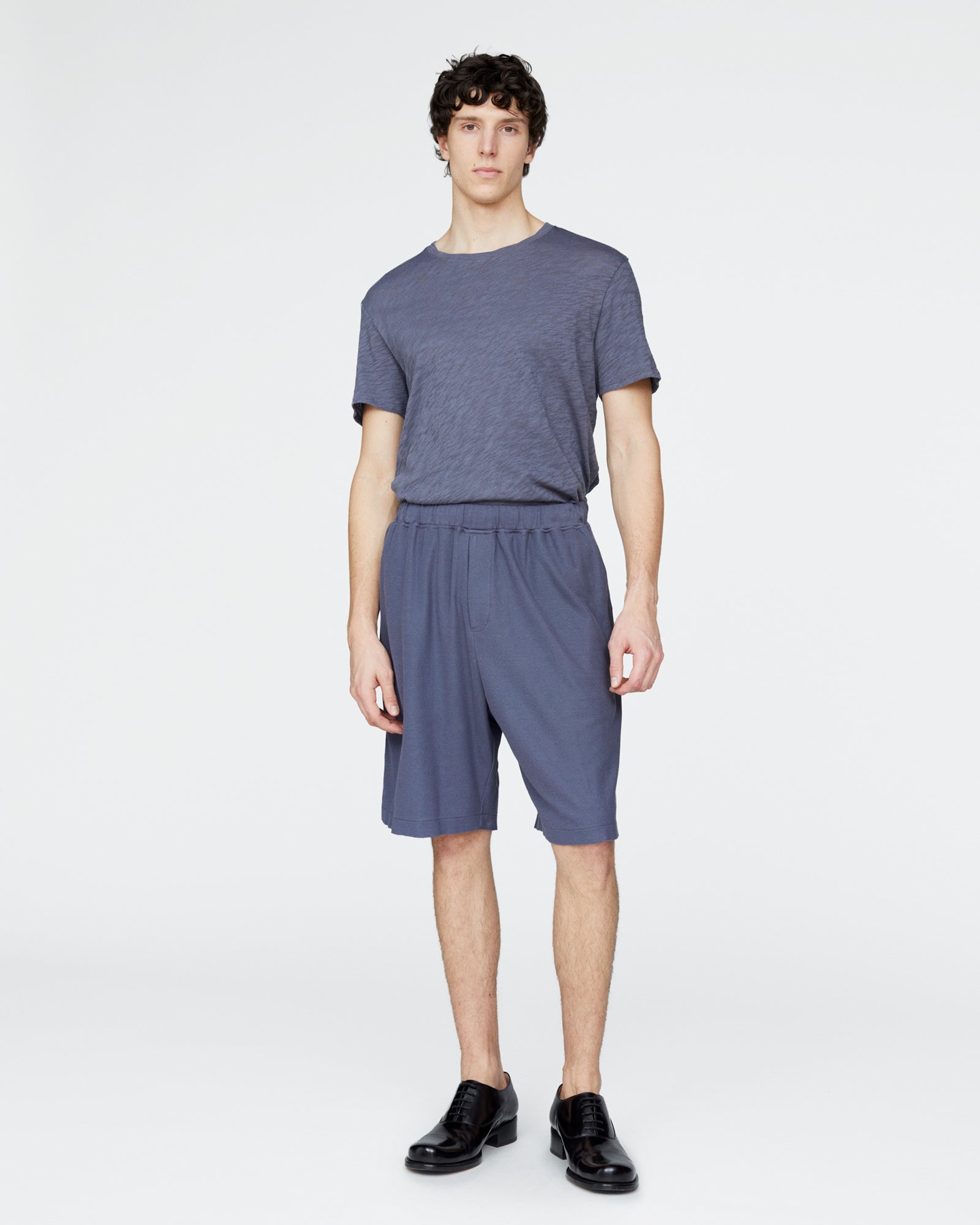 Slub Jersey Crew Neck Tee - Dusk Blue - Image 2