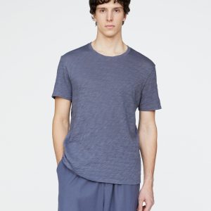 Slub Jersey Crew Neck Tee - Dusk Blue