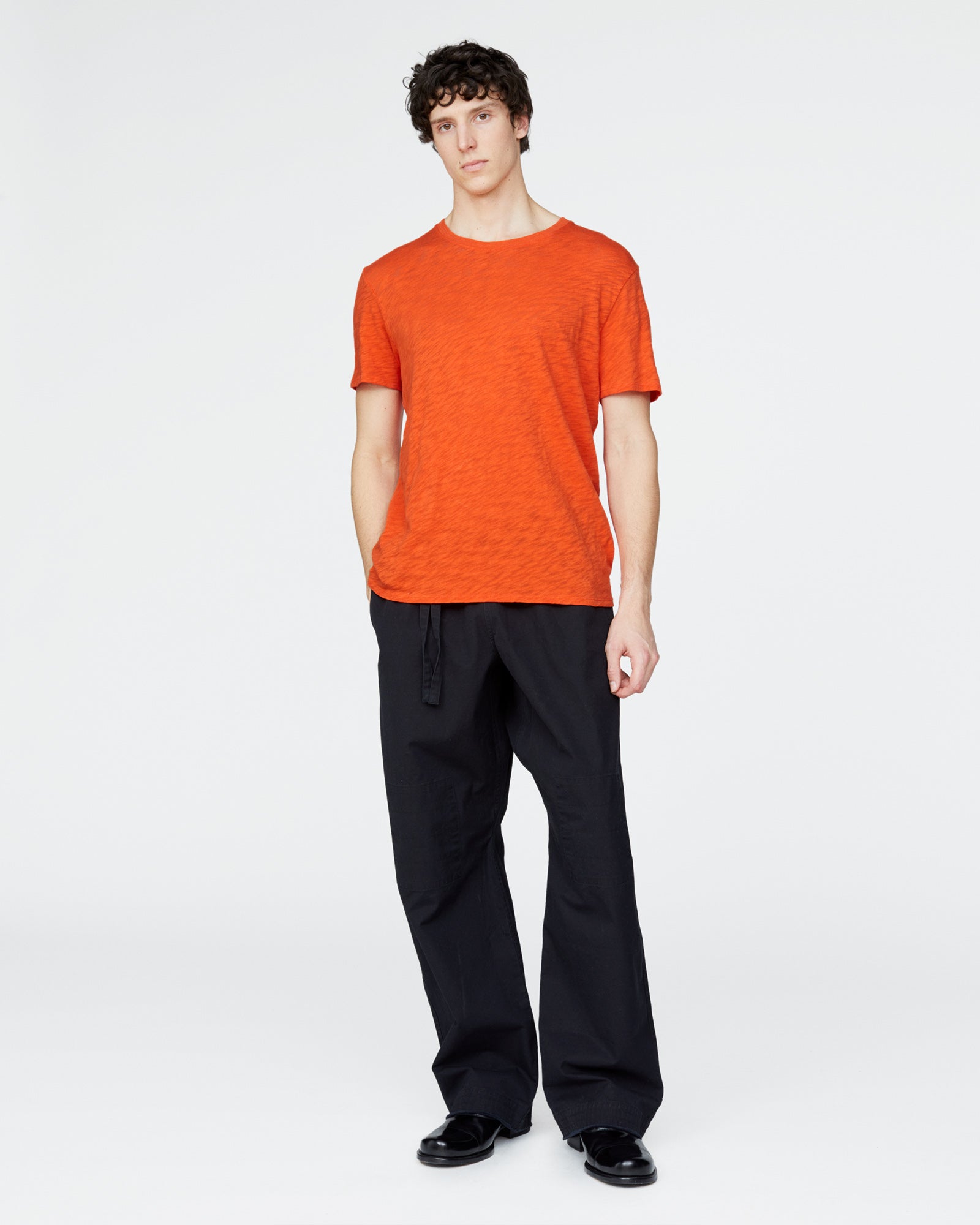 Slub Jersey Crew Neck Tee - Tomato - Image 2