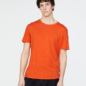 Slub Jersey Crew Neck Tee - Tomato