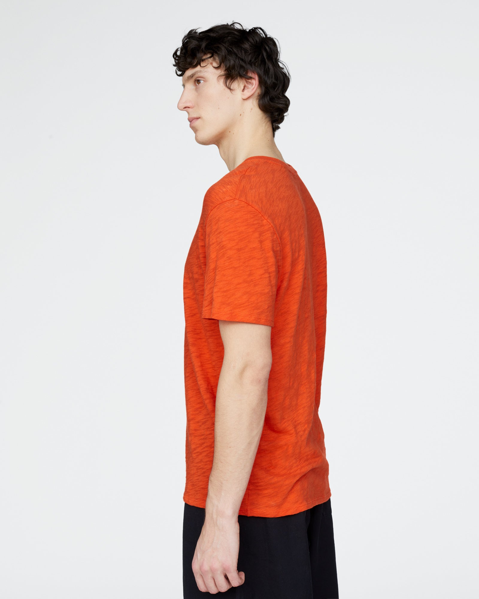 Slub Jersey Crew Neck Tee - Tomato - Image 3