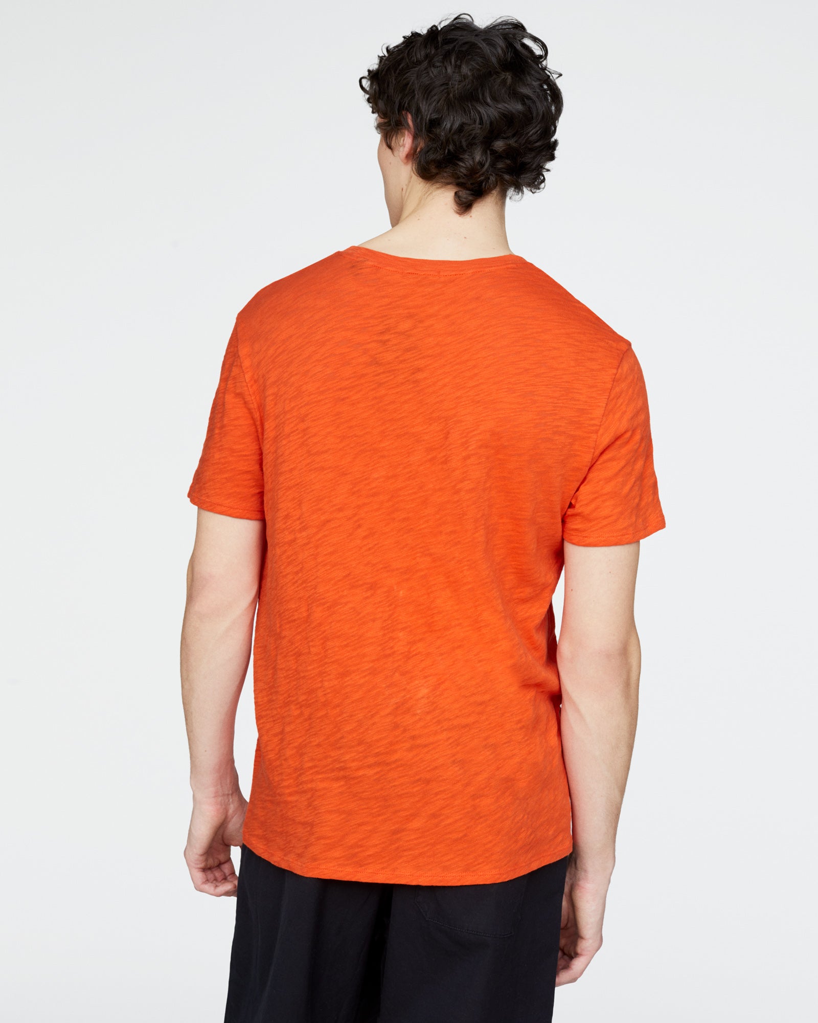 Slub Jersey Crew Neck Tee - Tomato - Image 4