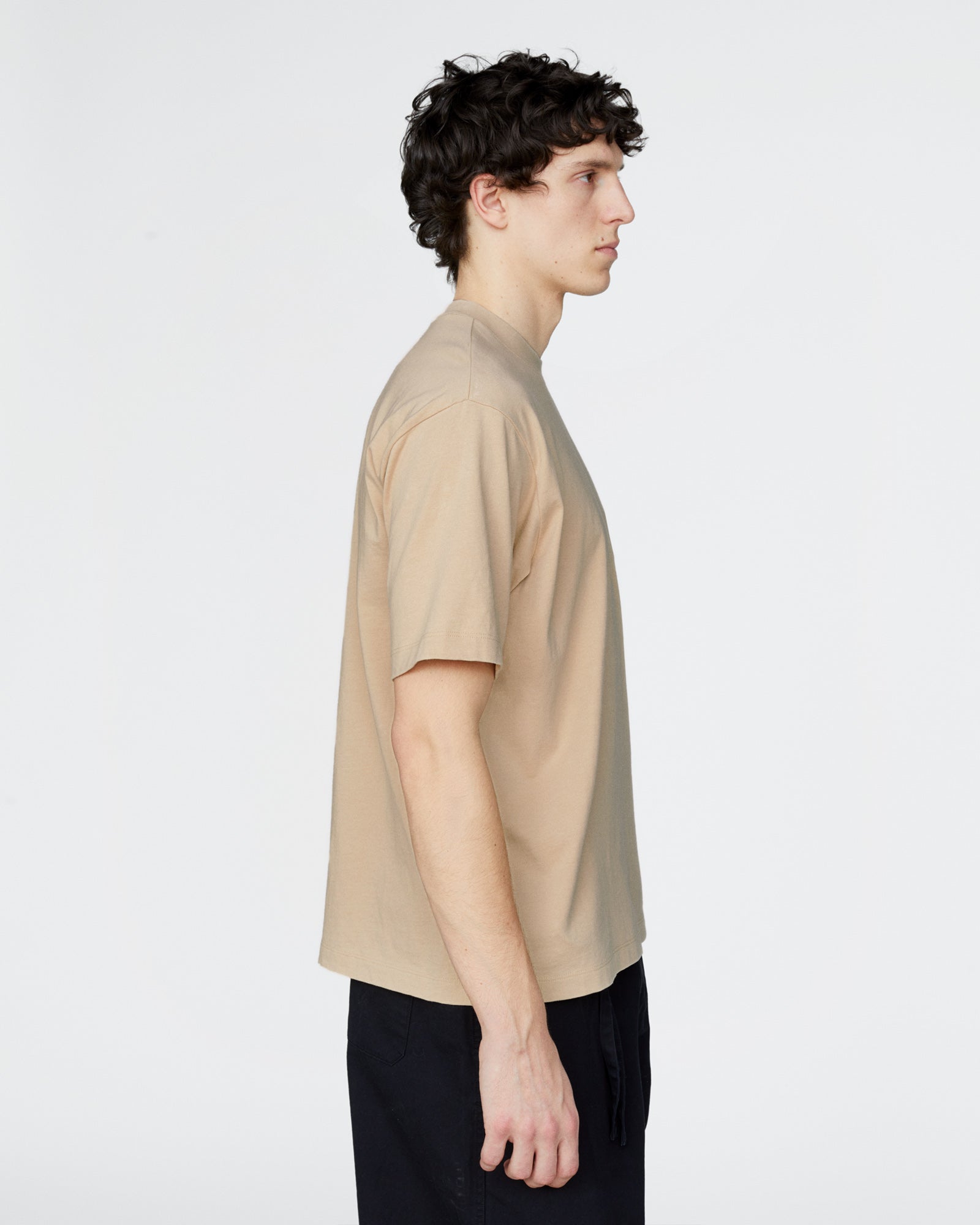 Heavyweight Jersey Crew Neck Pocket Tee - Macadamia - Image 3