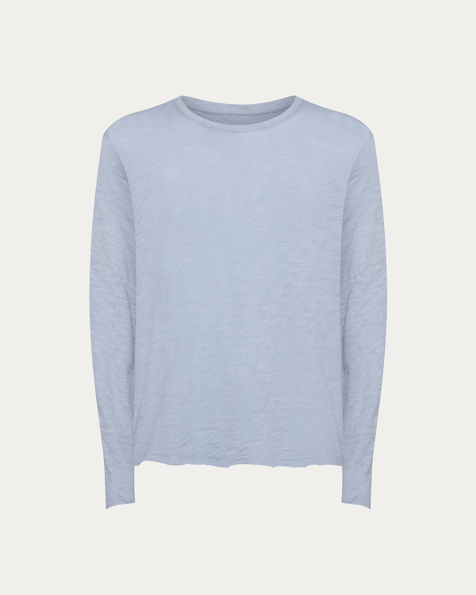 Slub Jersey Long Sleeve Destroyed Wash Tee - Cool Water - Image 5