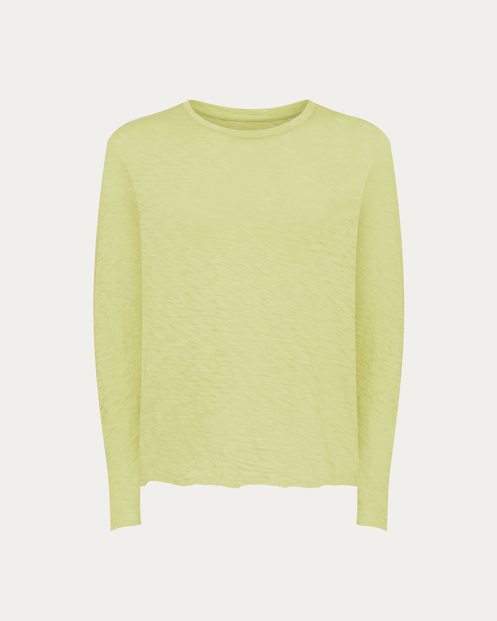 Slub Jersey Long Sleeve Destroyed Wash Tee - Mellow Yellow - Image 4