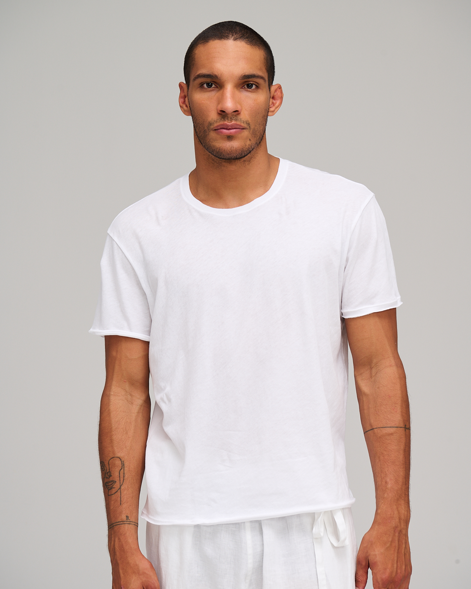Vintage Jersey Crew Neck Tee - White
