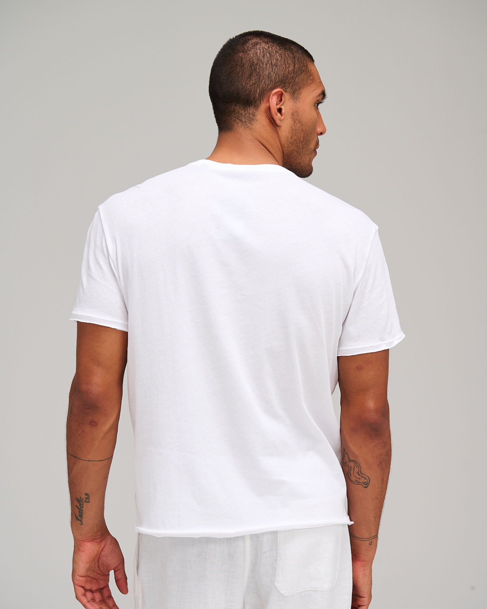 Vintage Jersey Crew Neck Tee - White - Image 3